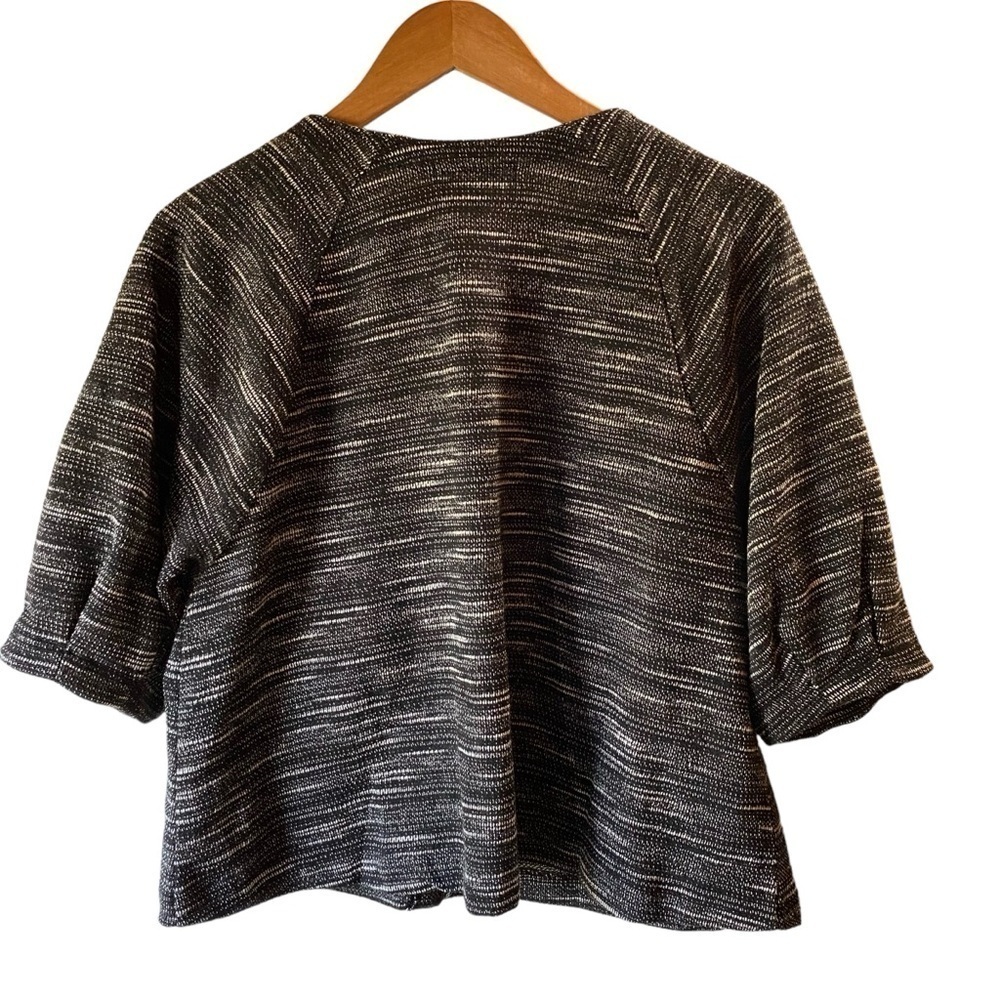 Banaba Republic Women’s Knut Zipup Crop Sweater Grey Puff Sleeves Size M - Picture 4 of 15